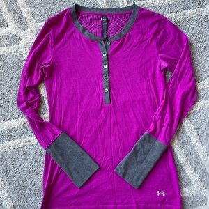 Under Armour Women's Long Sleeve Tee - Purple and Gray